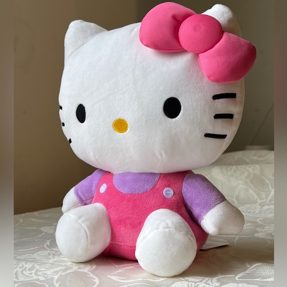 Sanrio Hello Kitty Pink & Purple Sitting Classic 10”Plush - Picture 1 of 1